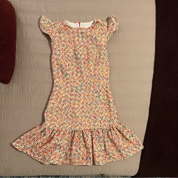 Never A Wallflower Dresses & Skirts - Never A Wallflower Multicolor Tweed Dress with Ruffle Hem